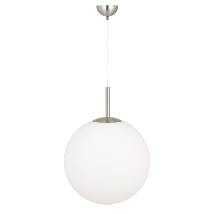 Buy Pendant Lights Australia Bally 1 Light Pendant 400mm Nickel, Opal Matt - BALLY PE16-NKOM