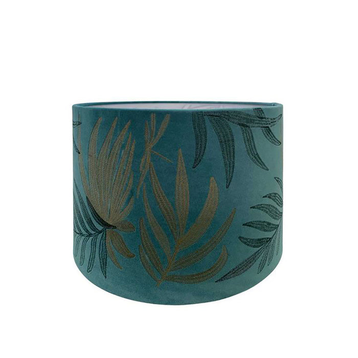 Buy Lamp Shades Australia Botanical Leaf Lamp Shade Blue Velvet - ELSZ20413