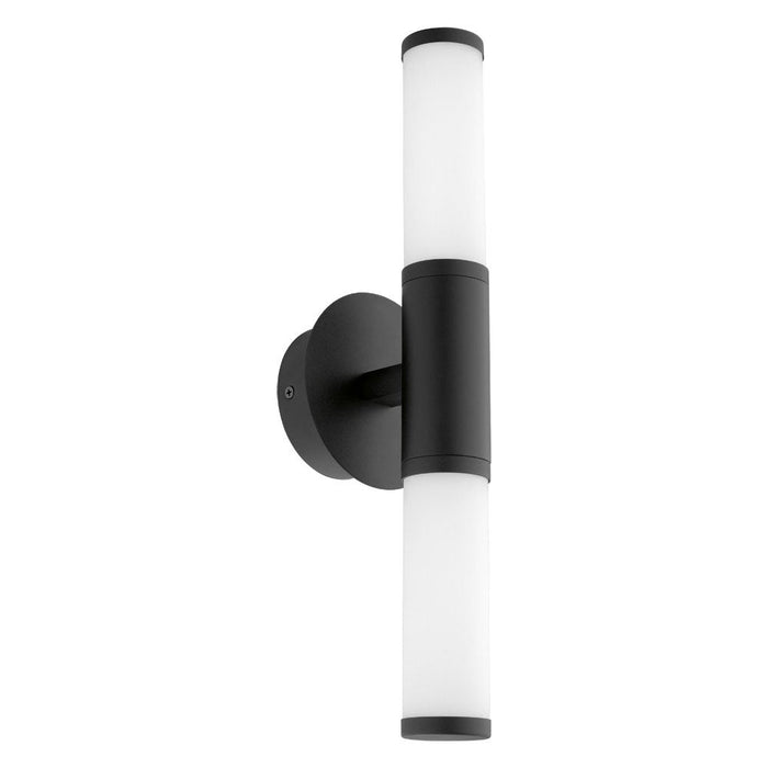 Buy Bathroom Vanity Lights Australia Palmera 2 Light Wall Light 3000K LED Black & White - 202112