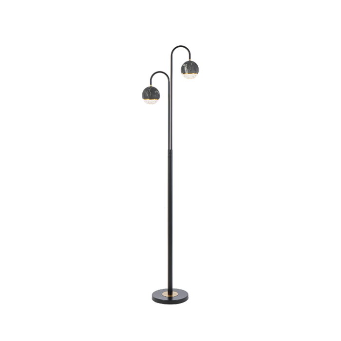 Buy Floor Lamps Australia Oneta Floor Lamp 2 Lights Black Matt Iron Clear Acrylic - ONETA FL2-BKCL