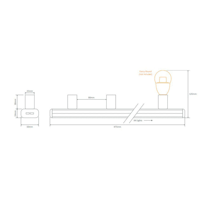 Buy Bathroom Vanity Lights Australia Hollywood Bathroom Vanity 4 Lights Satin Chrome Aluminium - 16323