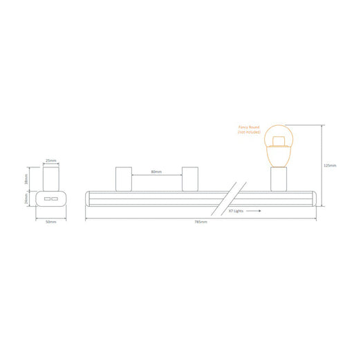 Buy Bathroom Vanity Lights Australia Hollywood Bathroom Vanity 7 Lights White Aluminium - 16351