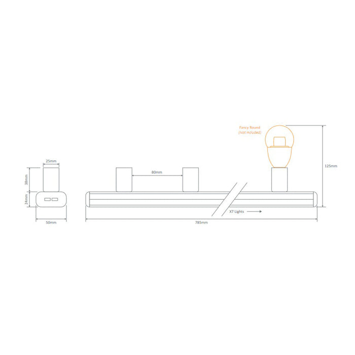Buy Bathroom Vanity Lights Australia Hollywood Bathroom Vanity 7 Lights White Aluminium - 16351