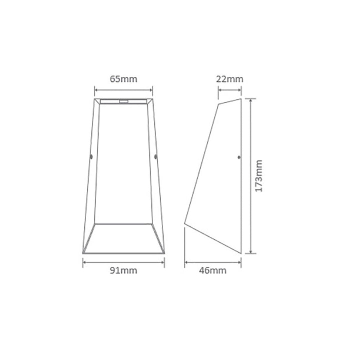 Buy Up / Down Wall Lights Australia Iwave Up & Down Wall 2 Lights Black Aluminium 5000K - 19567