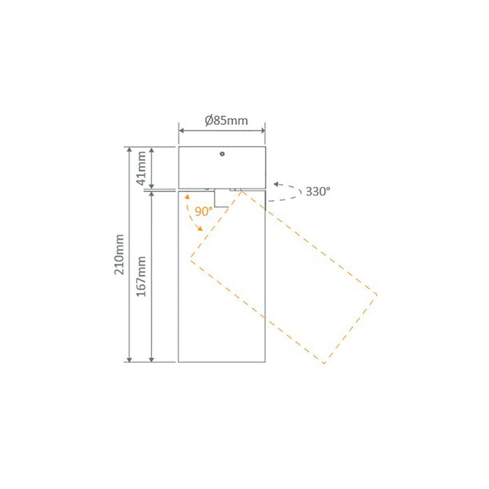 Buy Surface Mounted Downlights Australia Pistol Surface Mounted Downlight 25W Black Aluminium 5000K - 20640