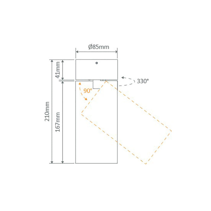Buy Surface Mounted Downlights Australia Pistol Surface Mounted Downlights 25W Black Aluminium 3CCT - 20367