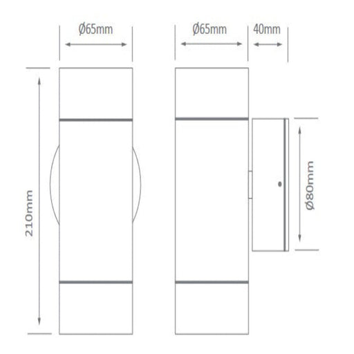 Buy Up / Down Wall Lights Australia Elite Up & Down Wall 2 Lights 12W Aluminium 3CCT - 19142