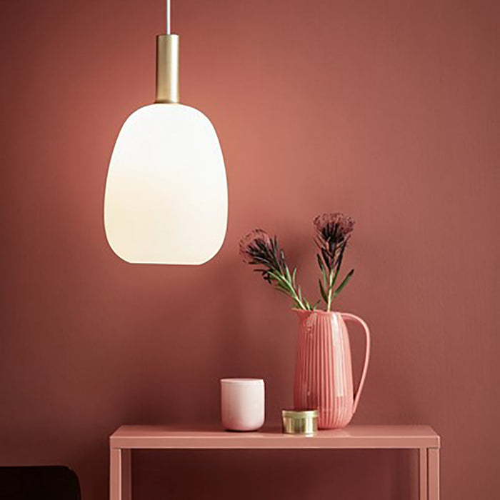 Buy Pendant Lights Australia Alton Pendant Light W230mm Opal White Glass - 47303001