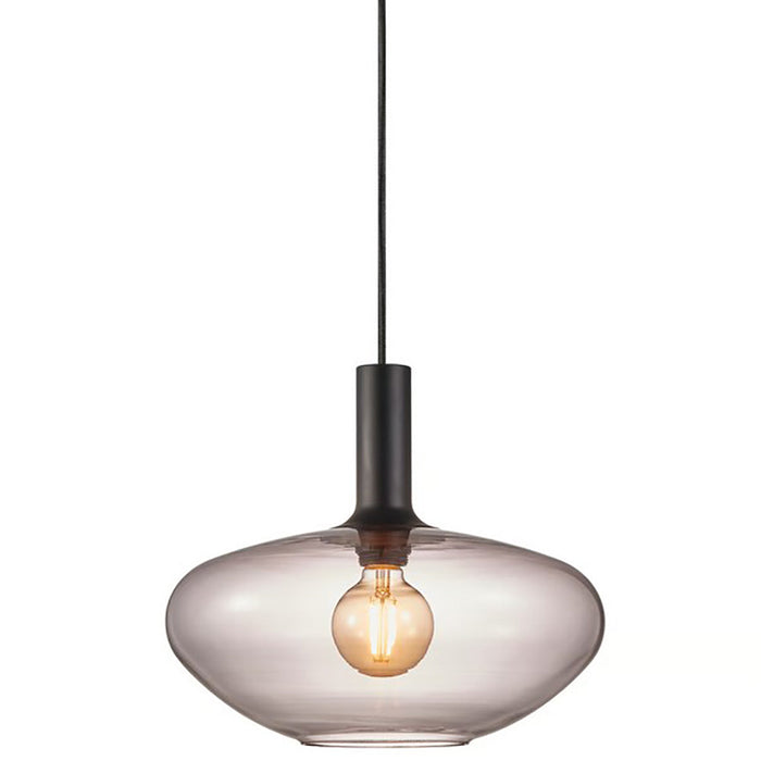 Buy Pendant Lights Australia Alton Pendant Light W350mm Black / Smoked Glass - 48973047