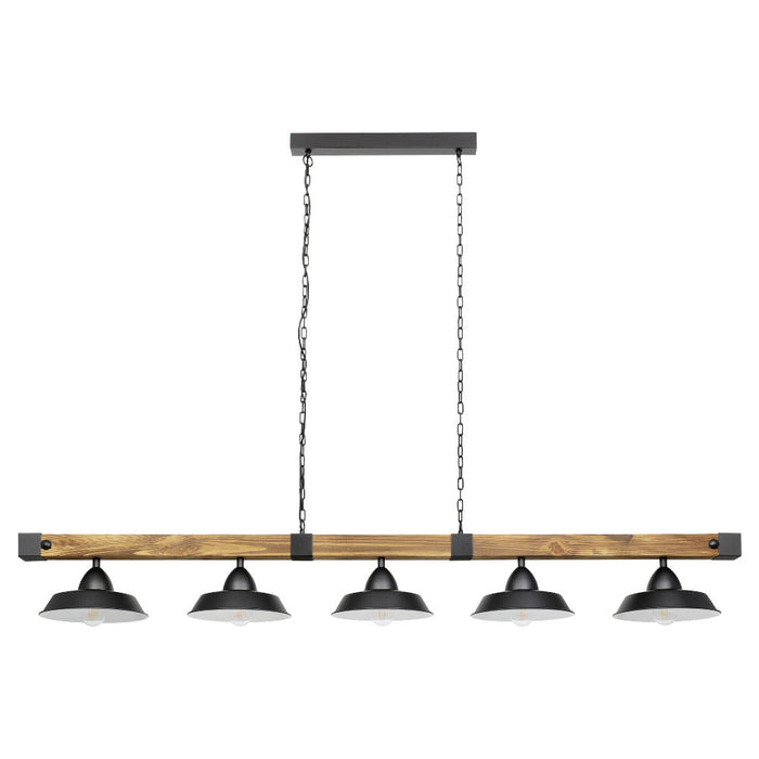 Buy Island Pendant Lights Australia Oldbury 5 Light Pendant Black Steel - 205036