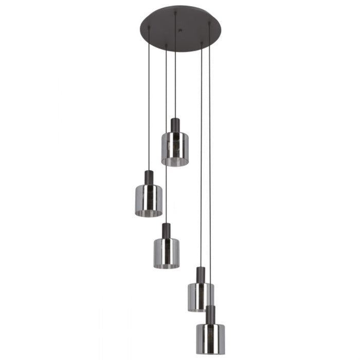 Buy Cluster Pendants Australia Gorosiba 5 Light Pendant Black Steel- 205156N
