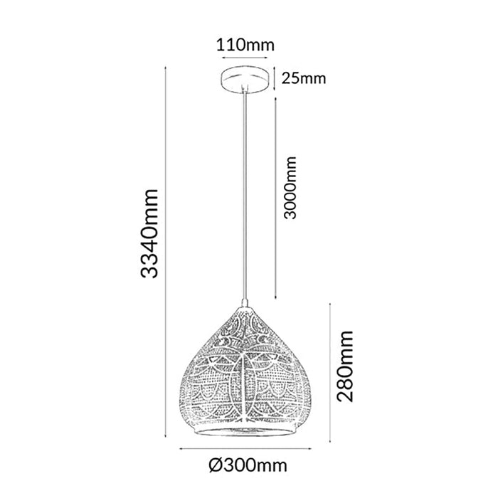 Buy Pendant Lights Australia MARRAKESH Ellipse Pendant Light White - MARRAKESH07