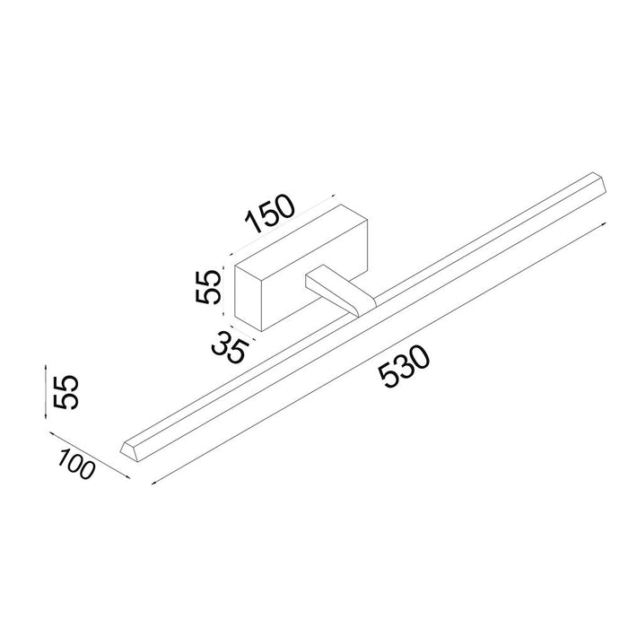 Buy Bathroom Vanity Lights Australia Linal Bathroom Vanity Light W530mm Chrome Aluminium 3CCT - LINEAL3M
