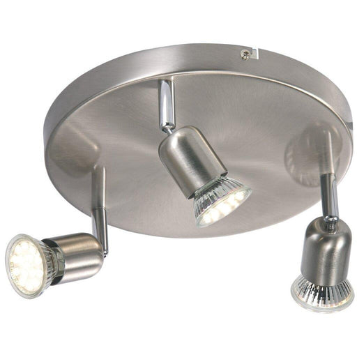 Buy Spotlights Australia Avenue LED 3 Light Spot Circular Brushed Steel - 76560132