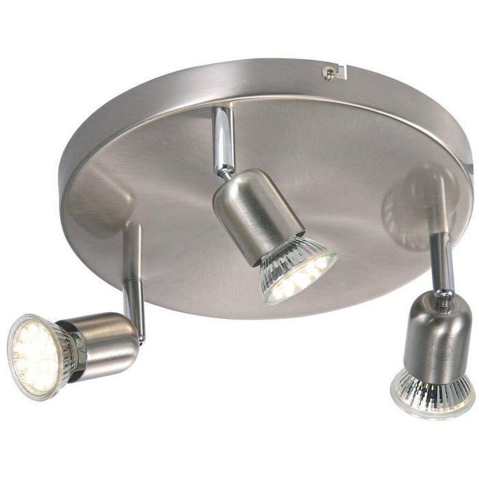 Buy Spotlights Australia Avenue LED 3 Light Spot Circular Brushed Steel - 76560132
