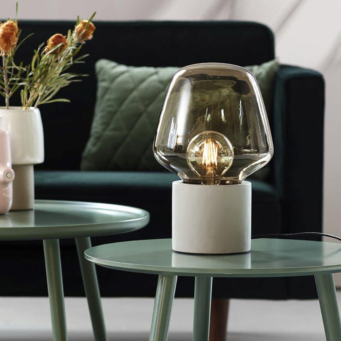Buy Table Lamps Australia Christina 1 Light Table Lamp Concrete, Glass Grey, Smoked - 48905011