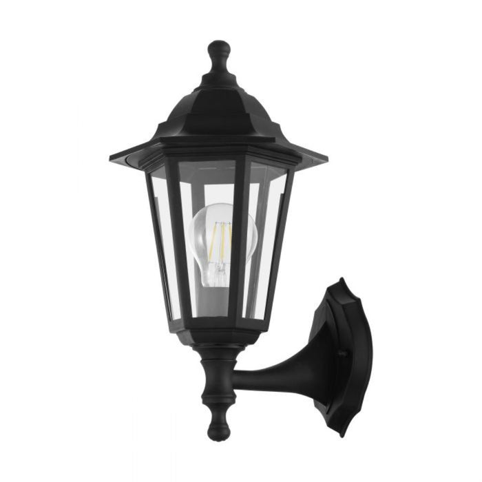Buy Outdoor Wall Lanterns Australia Duanera Light Wall Lantern Height 320 mm Black Plastic - 33776N