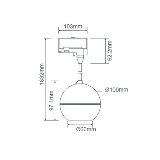 Buy Three Circuit Track Heads Australia Moon Pendant Three Circuit Track Head Spot White 3CCT - 22793
