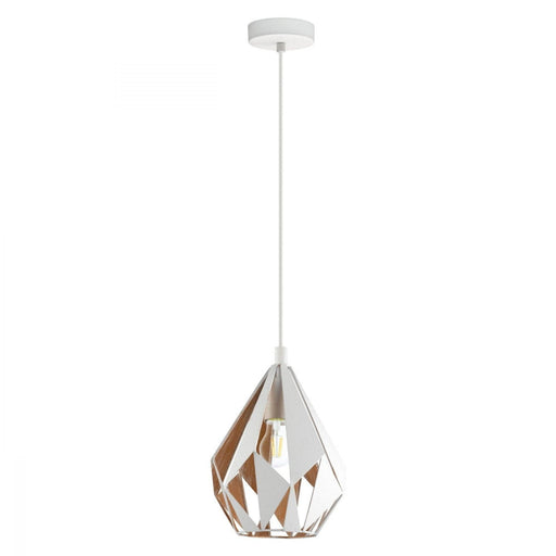 Buy Pendant Lights Australia Carlton 1 Light Pendant White & Honey Gold 205mm - 43001N