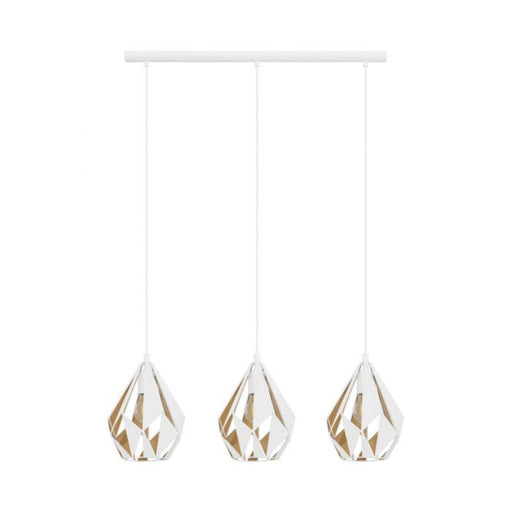 Buy Pendant Lights Australia Carlton 3 Light Pendant White Steel - 43002N