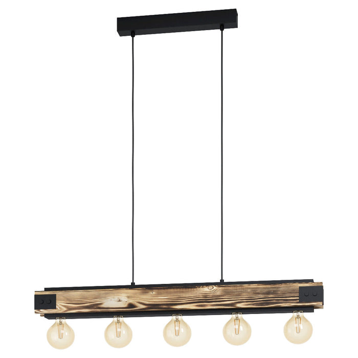 Buy Island Pendant Lights Australia Layham 5 Light Island Pendant Black / Brown - 43468N