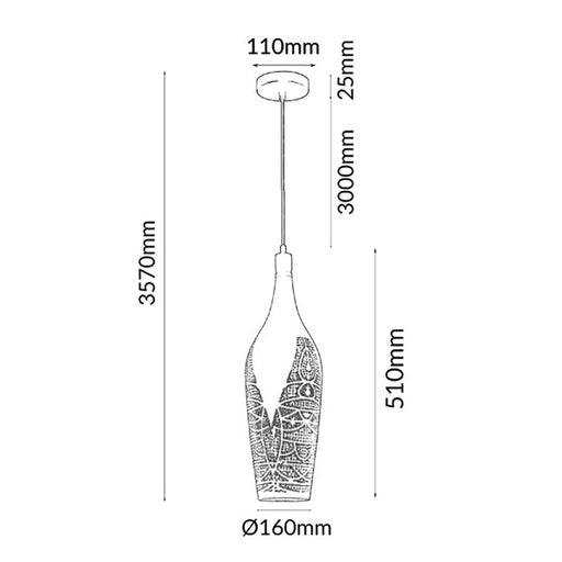 Buy Pendant Lights Australia MARRAKESH Bottle Pendant Light White - MARRAKESH10