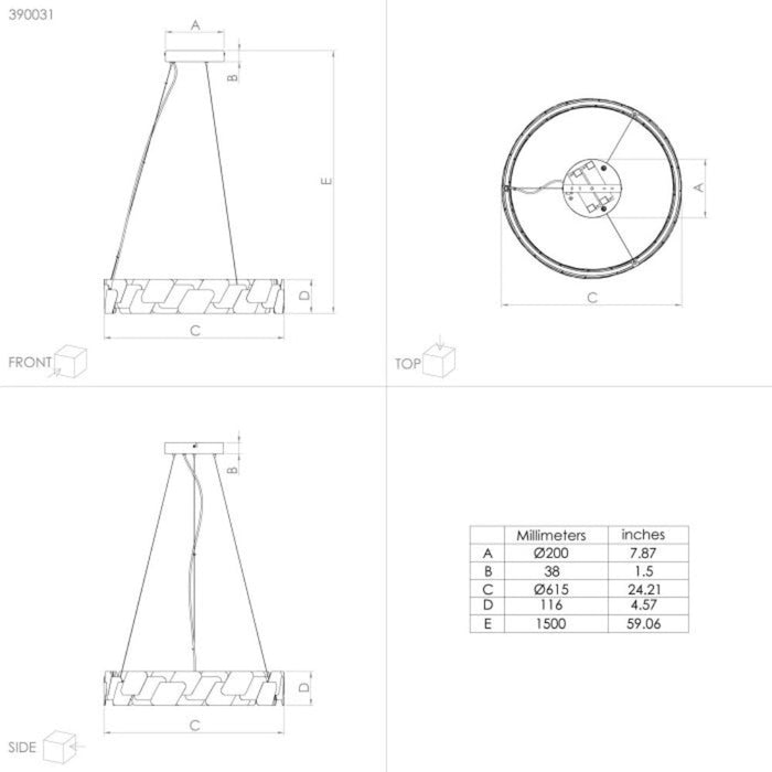 Buy LED Pendants Australia Altagracia LED Pendant 2 Lights Black / Gold Steel 3000K - 390031
