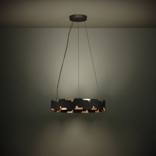 Buy LED Pendants Australia Altagracia LED Pendant 2 Lights Black / Gold Steel 3000K - 390031