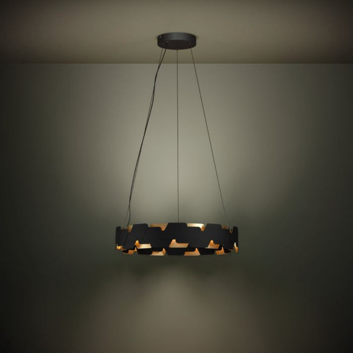 Buy LED Pendants Australia Altagracia LED Pendant 2 Lights Black / Gold Steel 3000K - 390031