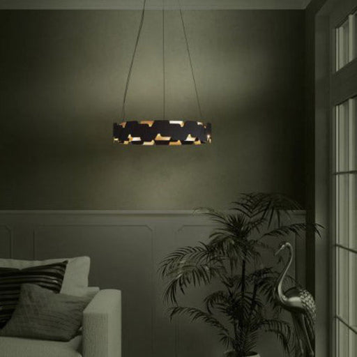 Buy LED Pendants Australia Altagracia LED Pendant 2 Lights Black / Gold Steel 3000K - 390031