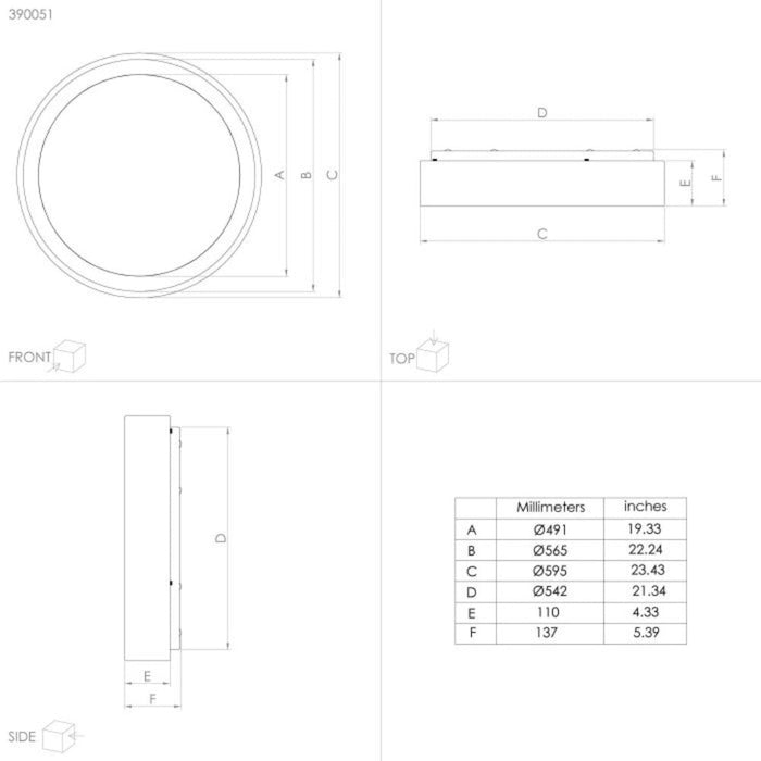 Buy Surface Mounted Downlights Australia MARGHERA 2 Surface Mounted Downlight 32W Black Steel 3000K - 390051