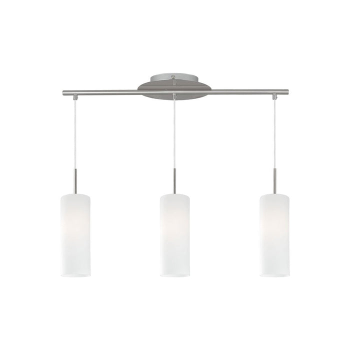 Buy Island Pendant Lights Australia Troy 3 Light Pendant Satin Nickel & White - 85978