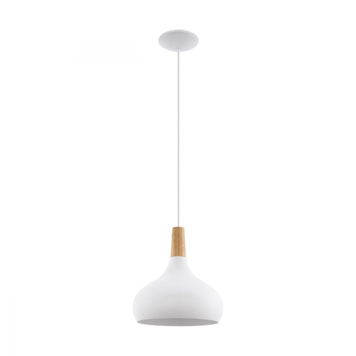 Buy Pendant Lights Australia Sabinar 1 Light Pendant White & Brown 280mm - 96982N