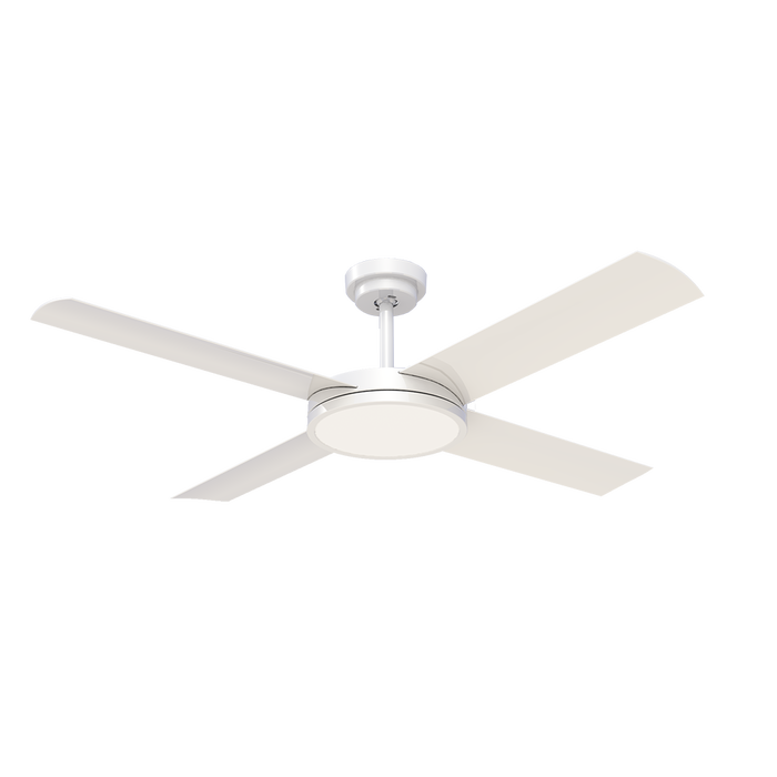 Buy AC Ceiling Fans With Light Australia Revolution 3 AC Ceiling Fan 52" with LED White Blades - A3183