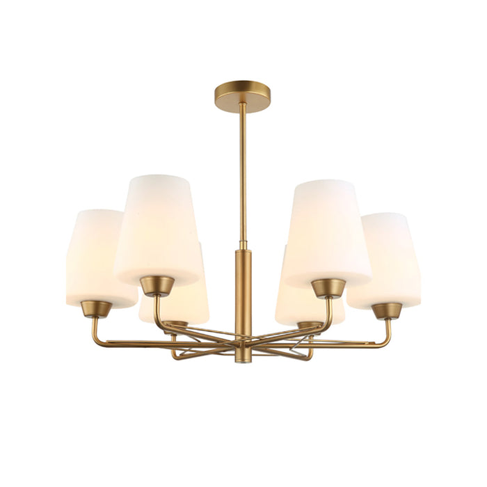 Buy Pendant Lights Australia Abbey 6 Light Gold With Opal Glass Pendant - ABBEY2