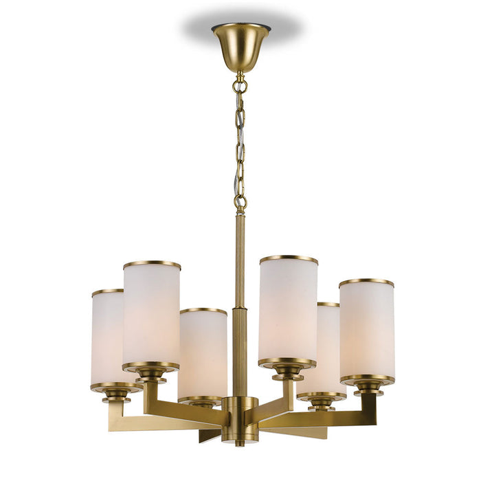 Buy Chandeliers Australia Ahern 6 Light Pendant Brass & Opal - AHERN PE6-BS+OP