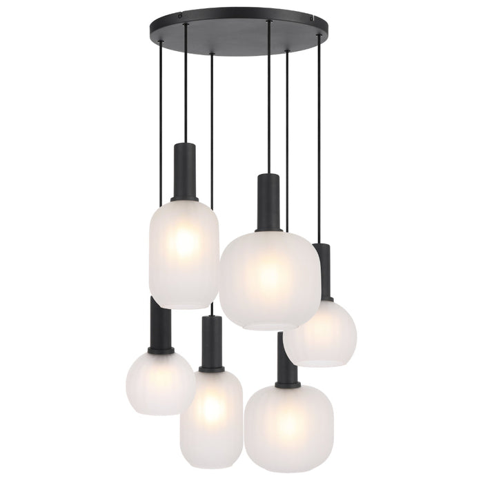 Aosta 6 Light Pendant Black - AOSTA PE06-BKFR