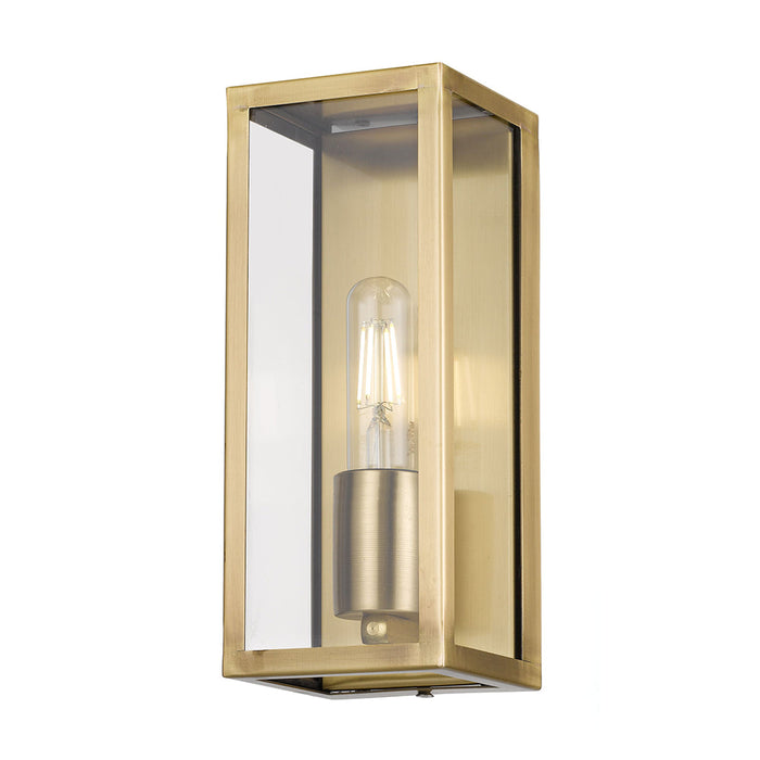 Buy Outdoor Wall Lanterns Australia Arzano 1 Light Wall Light Small Antique Brass - ARZANO WB25-AB