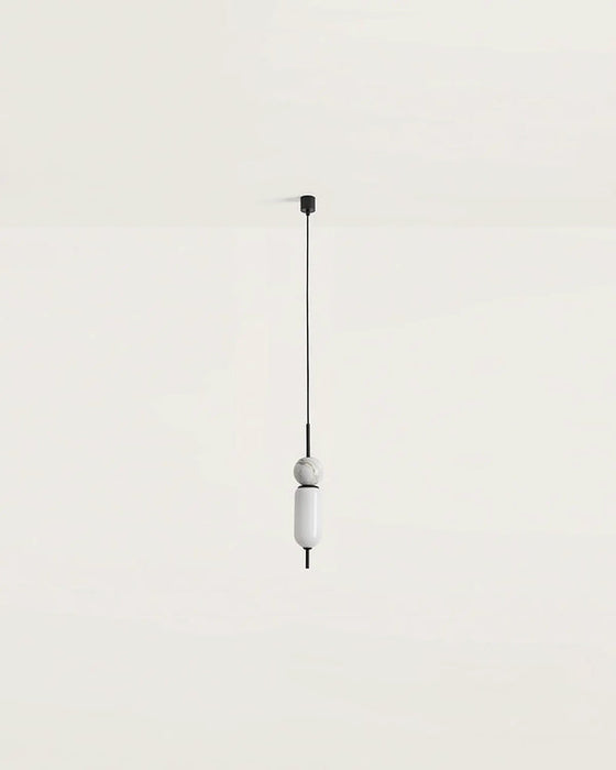 Anet LED Pendant Light 5W 3000K Matte Black & White Marble - ARO.C1206/NEG