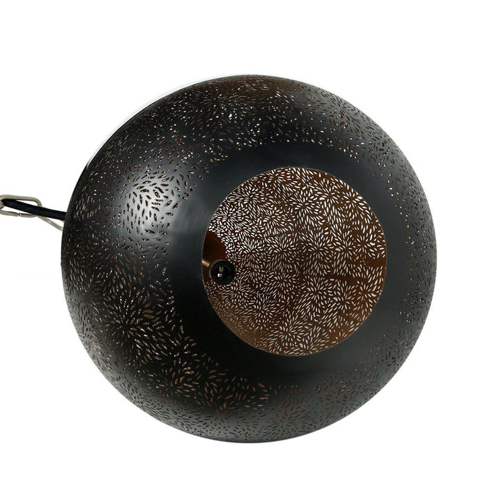 Buy Pendant Lights Australia Aquarius Large 1 Light Perforated Teardrop Pendant Black - ZAF11098BK