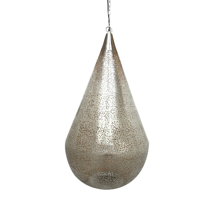 Buy Pendant Lights Australia Aquarius Large 1 Light Perforated Teardrop Pendant Nickel - ZAF11098NI