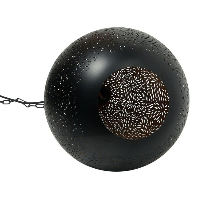 Buy Pendant Lights Australia Aquarius Medium 1 Light Perforated Teardrop Pendant Black - ZAF10226BK