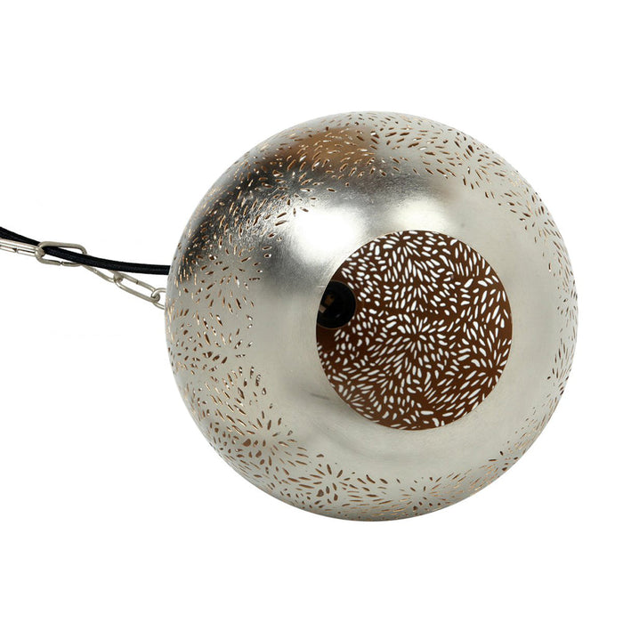 Buy Pendant Lights Australia Aquarius Medium 1 Light Perforated Teardrop Pendant Nickel - ZAF10226NI