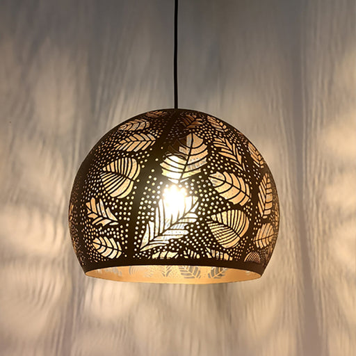 Buy Pendant Lights Australia Botanica 1 Light White Embossed Dome Shape Pendant - BOTANICA01