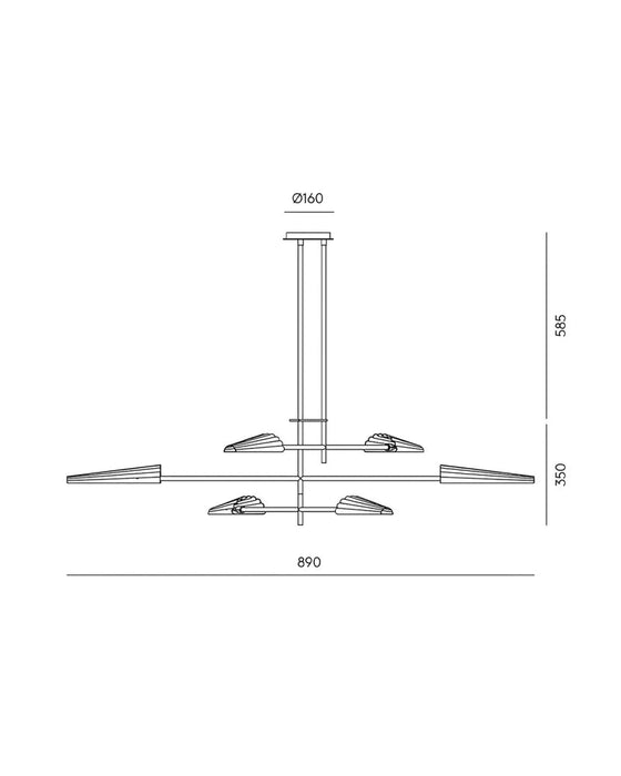 Bion Pendant Light Matte Black & White - ARO.C1306/6/NEG-BCO