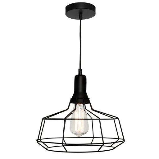Buy Pendant Lights Australia Cage 1 Light Pendant Large Black - CAGE1PLGE