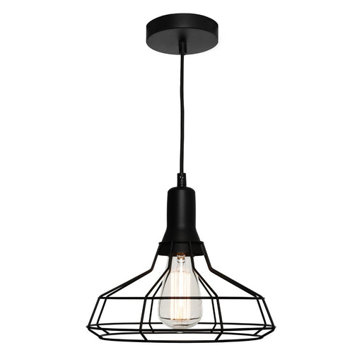Buy Pendant Lights Australia Cage 1 Light Pendant Medium Black - CAGE1PMED