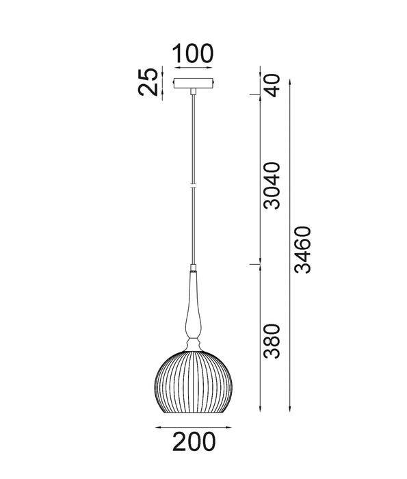 Caliz Small Light Pendant Iron & Frosted Glass Brass - CALIZ2