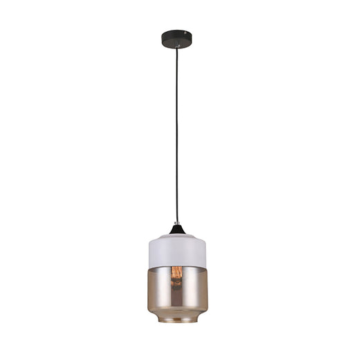 Buy Pendant Lights Australia Casa 1 Light Pendant White With Amber Jar Shape Shade - CASA1