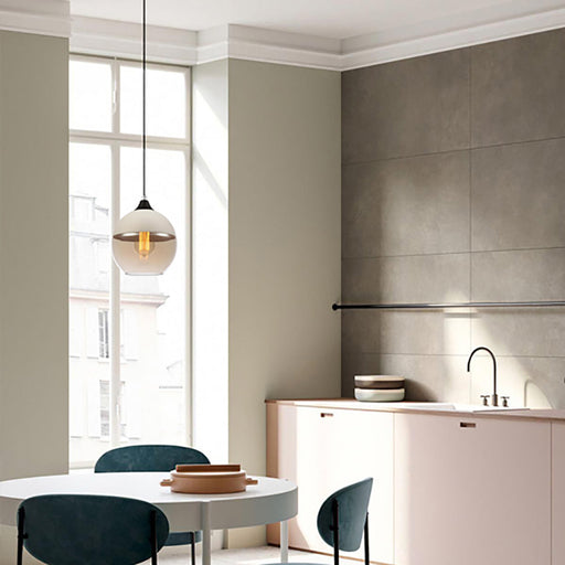 Buy Pendant Lights Australia Casa 1 Light Pendant White With Amber Wine Glass Shape Shade - CASA2